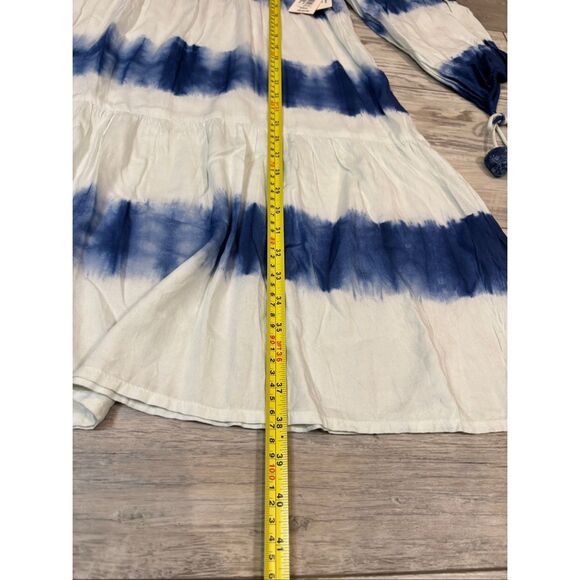 Simply Southern blue and white tie-dye knee length midi dress size L - Picture 6 of 11